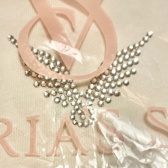 Angel Essentials Cotton Rhinestone Wings White Oversized Tee - NWT - Picture 2 of 6